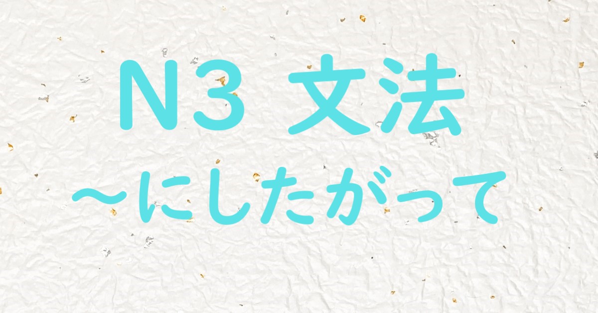 JLPT N3文法 にしたがって