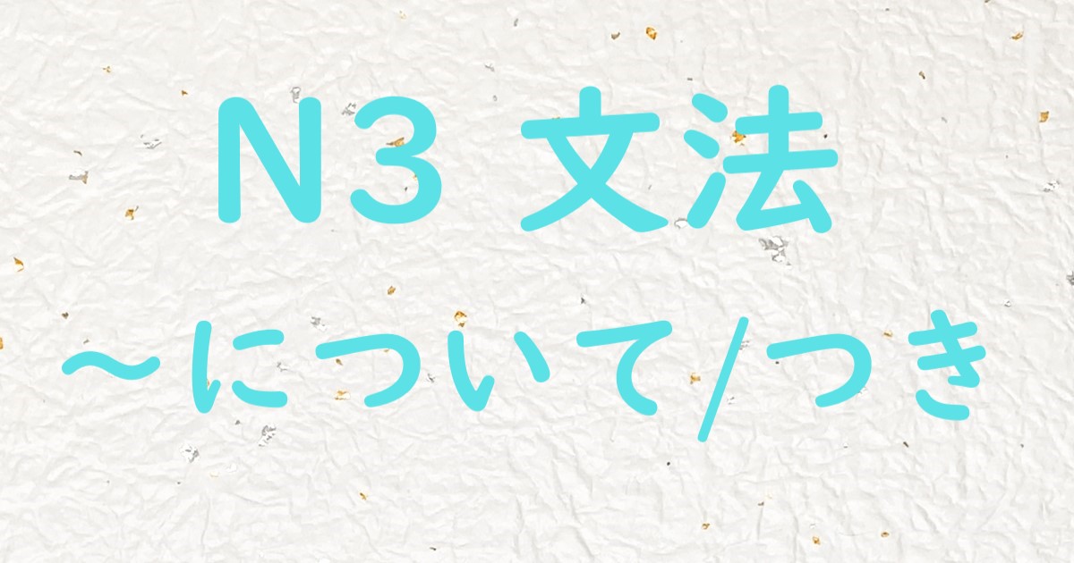 JLPT N3 文法 について につき